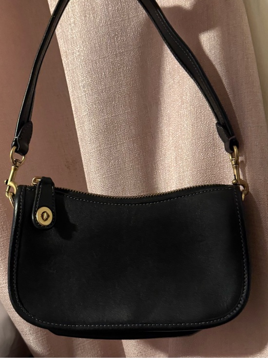 Coach Handbags - Classic Coach Black Leather Crossbody Bag with Gold Hardware